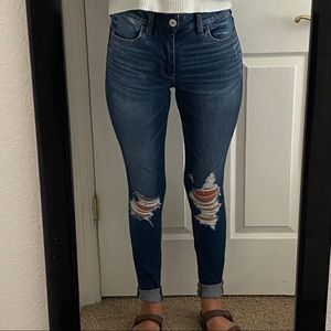 AE long high-rise ripped jeans - dark wash